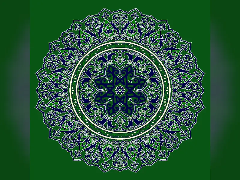 Selçuk Rosette — Layered Arabesque Center-Medallion — Green