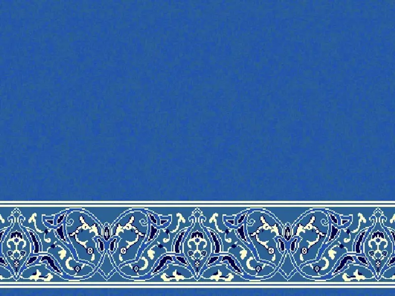Selimiye Border Strip — Classical Arabesque Line Carpet — Blue
