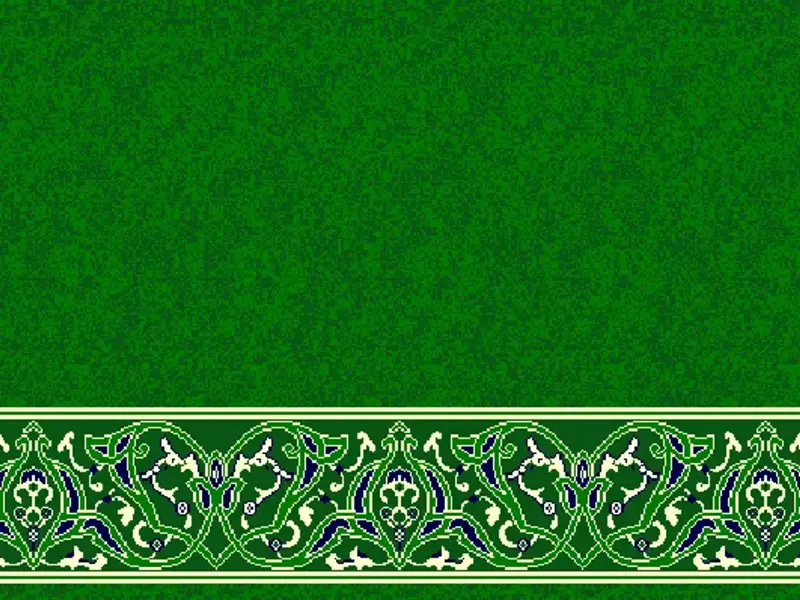 Selimiye Border Strip — Classical Arabesque Line Carpet — Green