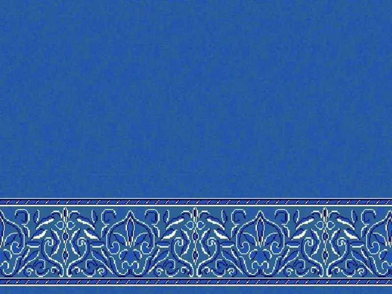 Plain Field with Arabesque Border Strip — Line-Strip Collection — Blue