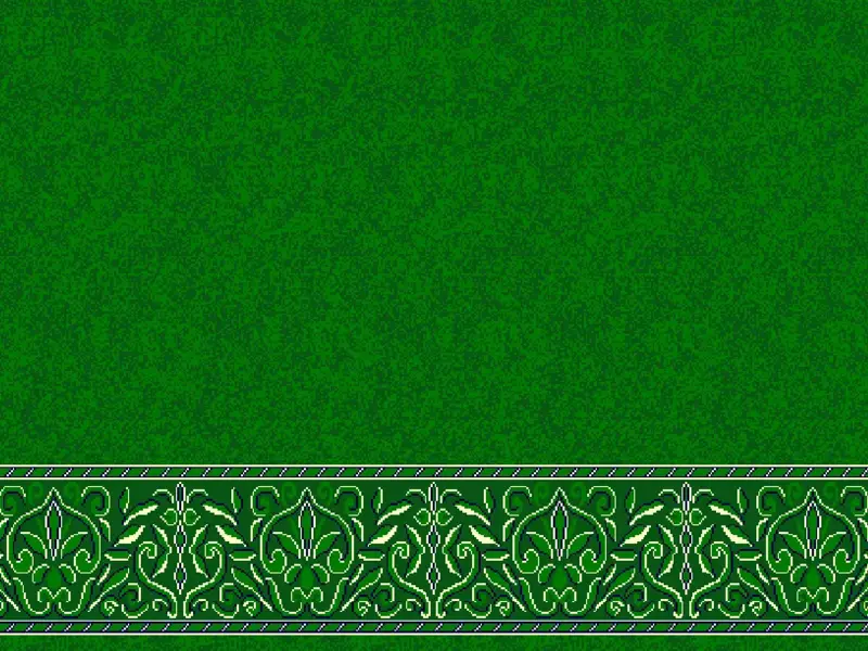 Plain Field with Arabesque Border Strip — Line-Strip Collection — Green