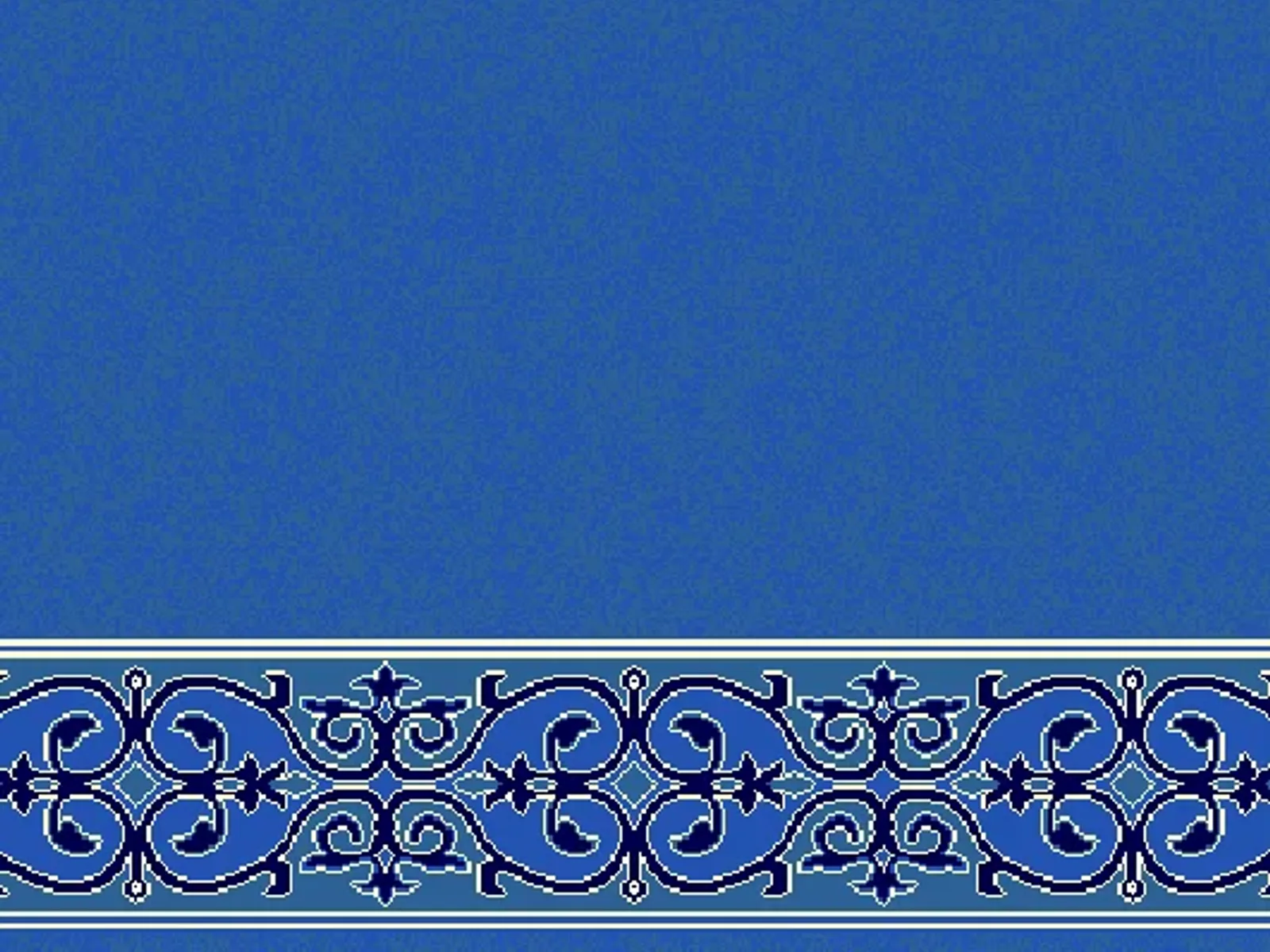 Rumi Scroll Border — Plain-Field Saff Strip — Blue