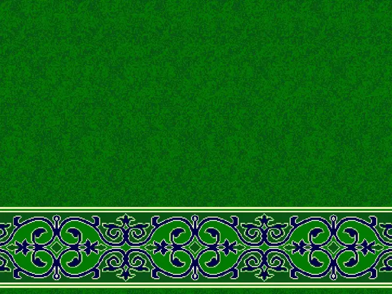 Rumi Scroll Border — Plain-Field Saff Strip — Green