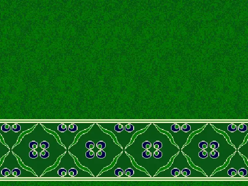 Ogee Medallion Strip — Interlocking Arc Border on Plain Field — Green