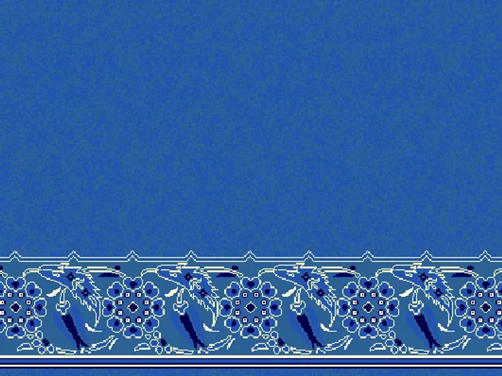 Serene Plain Field with Ornate Floral Strip Border — Blue