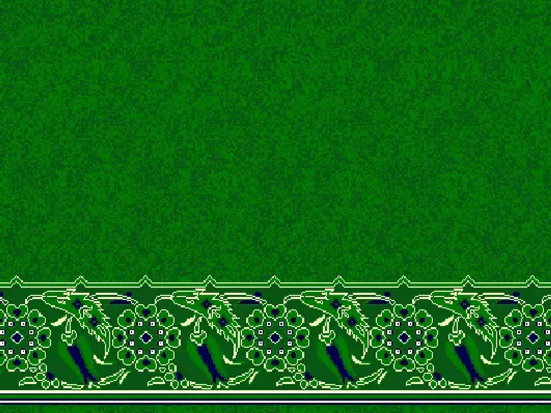 Serene Plain Field with Ornate Floral Strip Border — Green