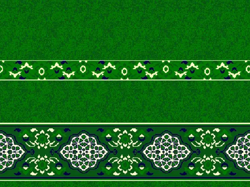 Dual-Band Floral Saff Strip — Classic Ottoman Border Repeat — Green