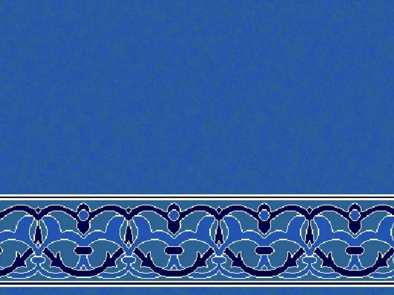 Flowing Arabesque Border Strip — Saff Plain Field Design — Blue