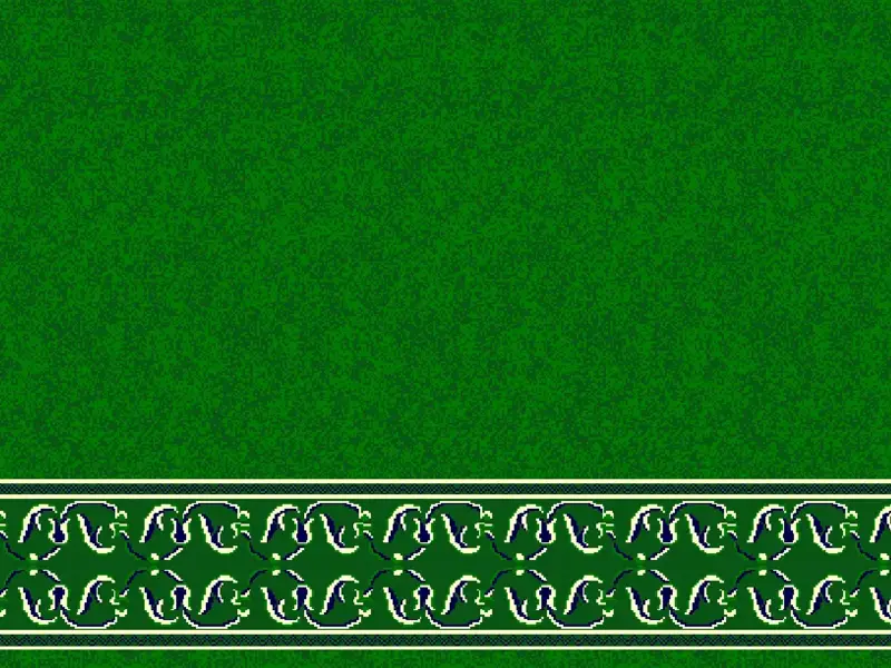 Flowing Arabesque Strip — Saff Plain Field with Ornamental Border Band — Green