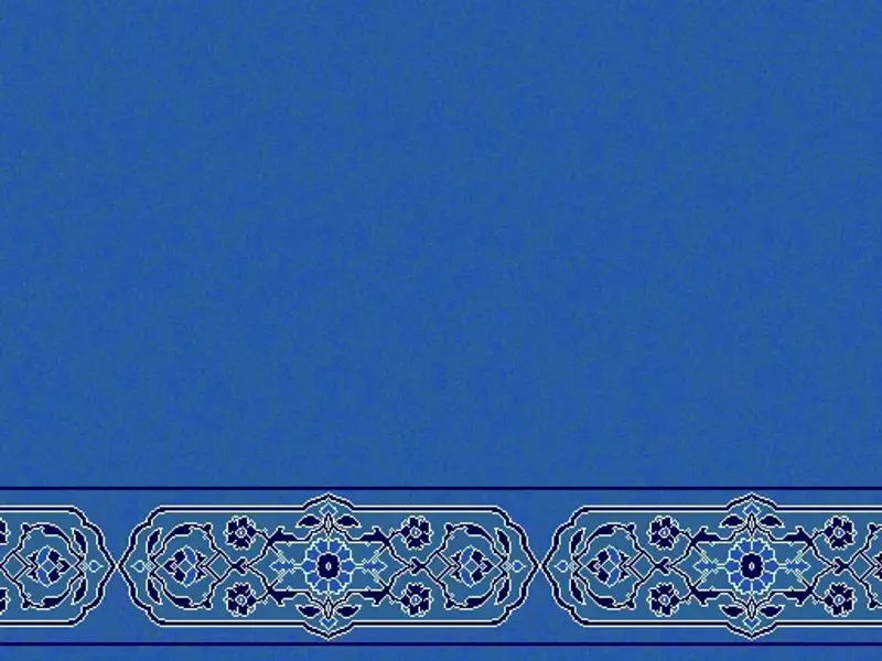 Plain Field Saff with Ottoman Cartouche Border Strip — Blue