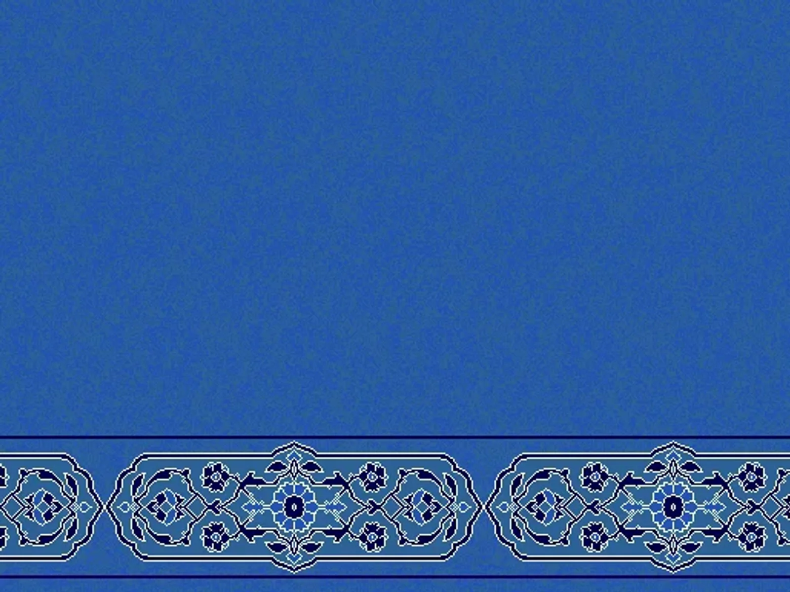 Plain Field Saff with Ottoman Cartouche Border Strip — Blue