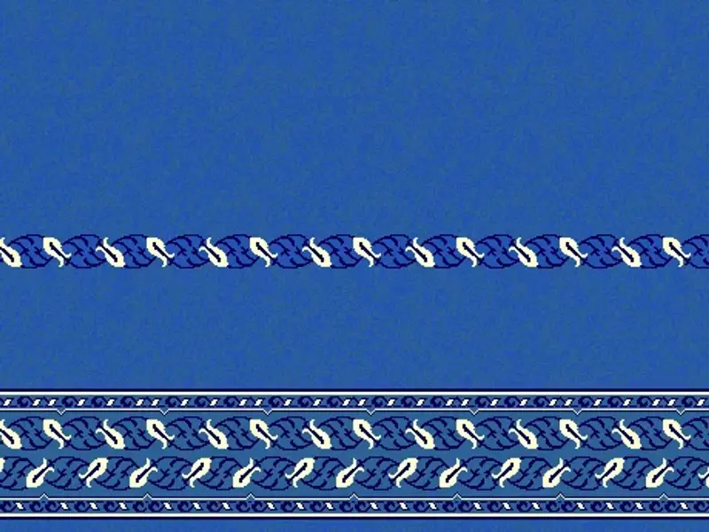 Braided Teardrop Strip — Flowing Rope-and-Paisley Line Border — Blue