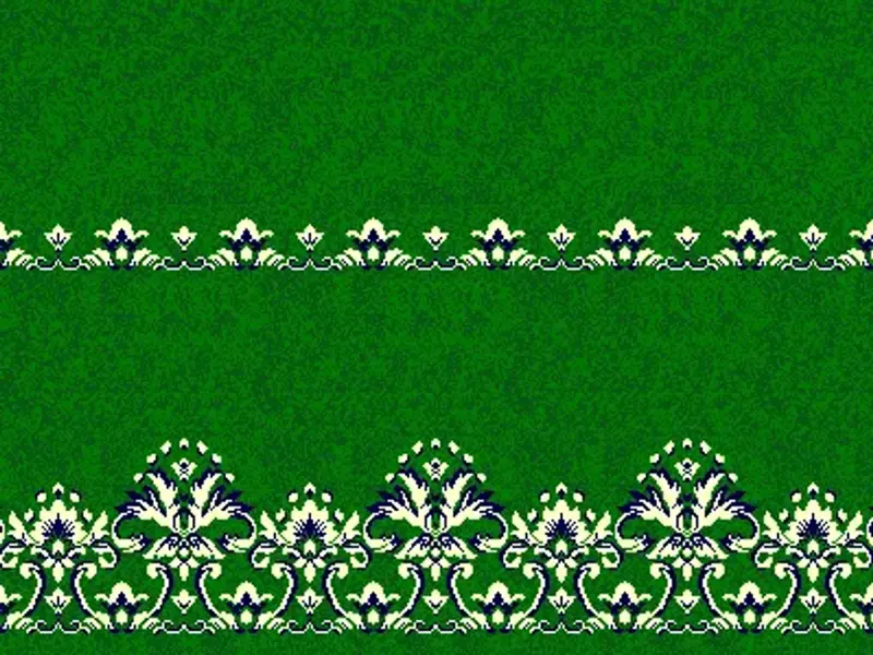 Floral Saff Strip — Layered Botanical Band Repeat — Green