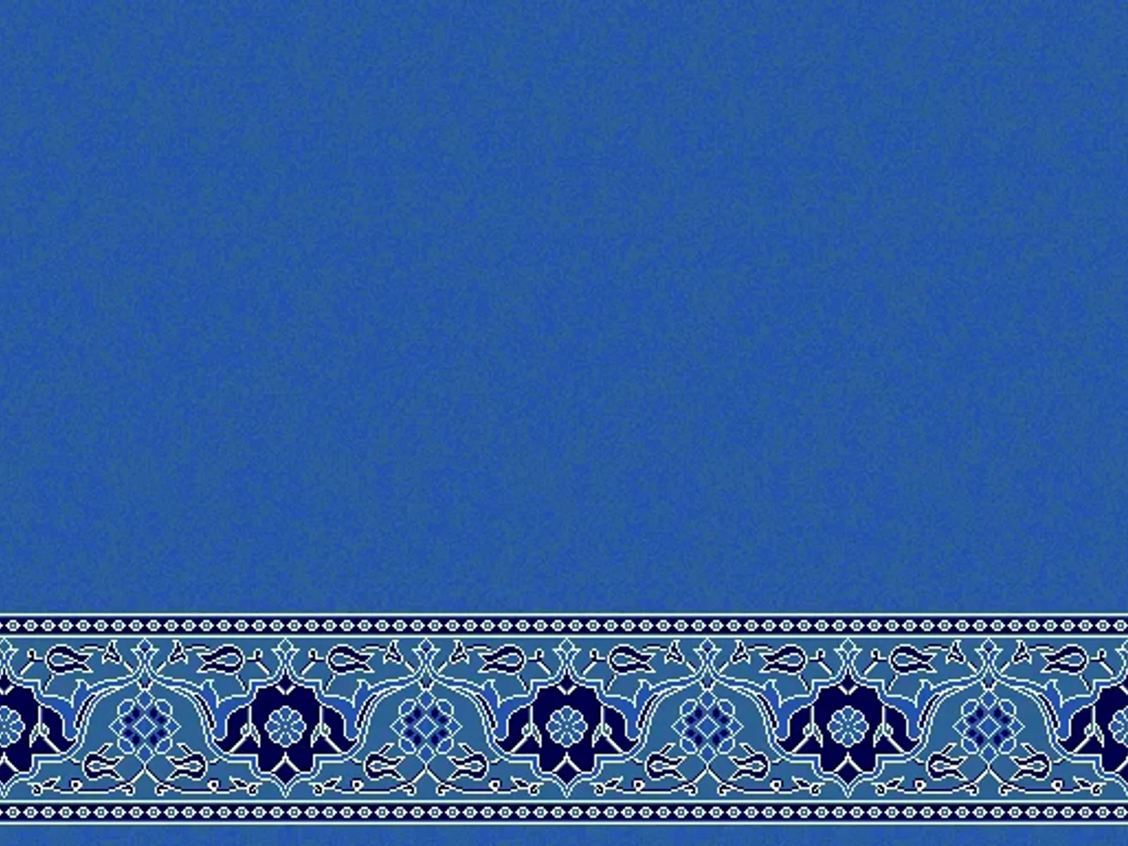 Plain Field with Classic Ottoman Floral Border Strip — Blue