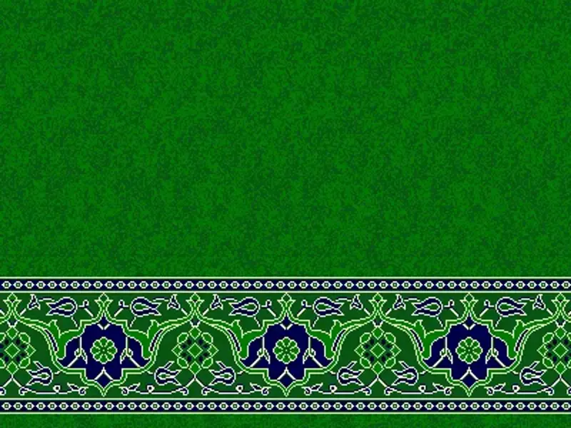 Plain Field with Classic Ottoman Floral Border Strip — Green