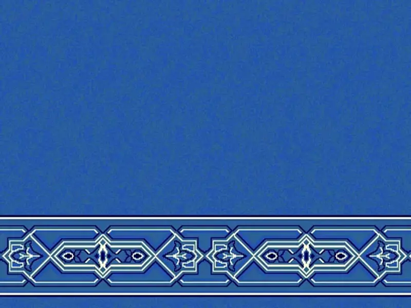  Linear Border — Saff Plain with Interlaced Geometric Band — Blue