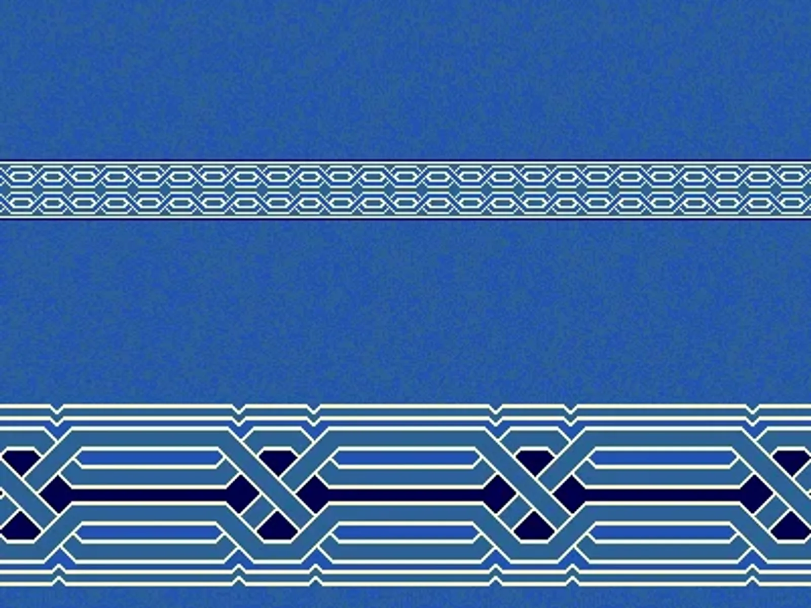 Interlaced Chain & Braid Band Mosque Carpet – Line-Strip Series — Blue