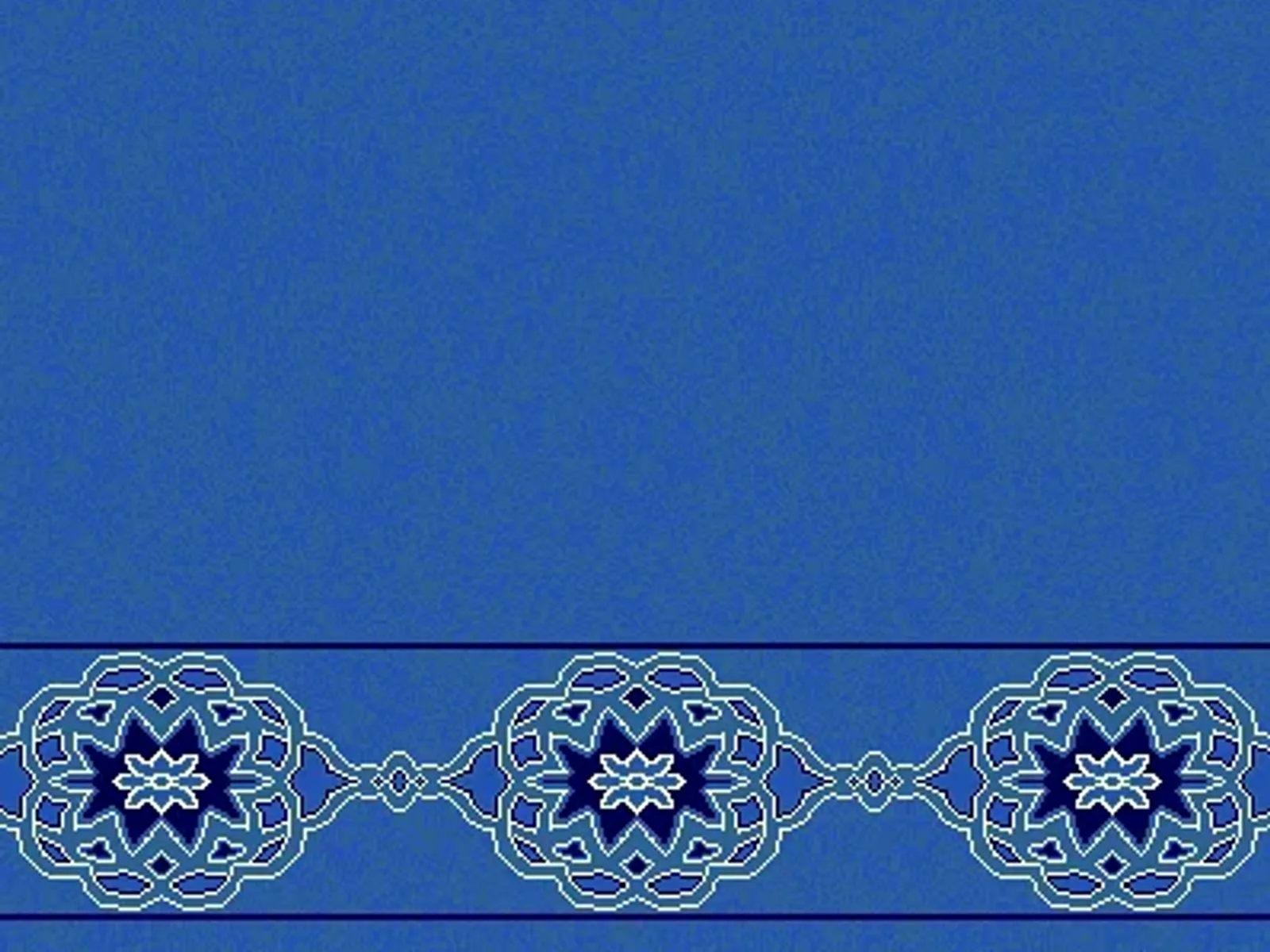 Medallion Border Strip — Interlaced Star Rosette Saff Design — Blue
