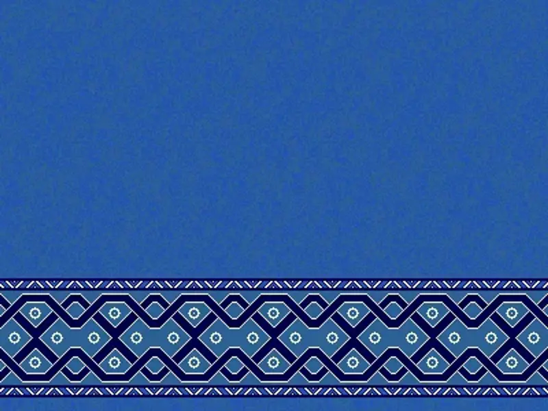 Geometric Diamond-Chain Border Strip — Line-Strip Collection — Blue