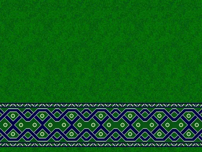 Geometric Diamond-Chain Border Strip — Line-Strip Collection — Green