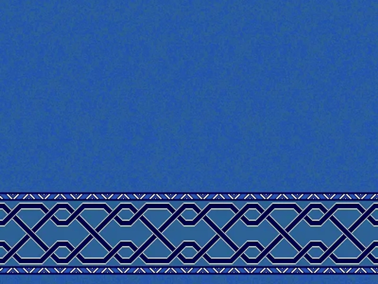 Interlocking Lattice Strip — Clean-Field Saff Carpet — Blue