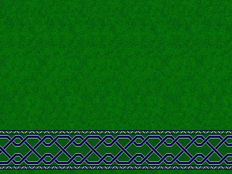 Interlocking Lattice Strip — Clean-Field Saff Carpet — Green