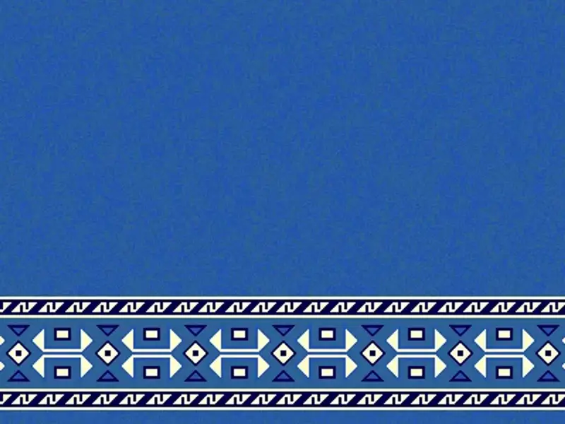Plain Field Saff with Geometric Chevron Border Strip — Blue