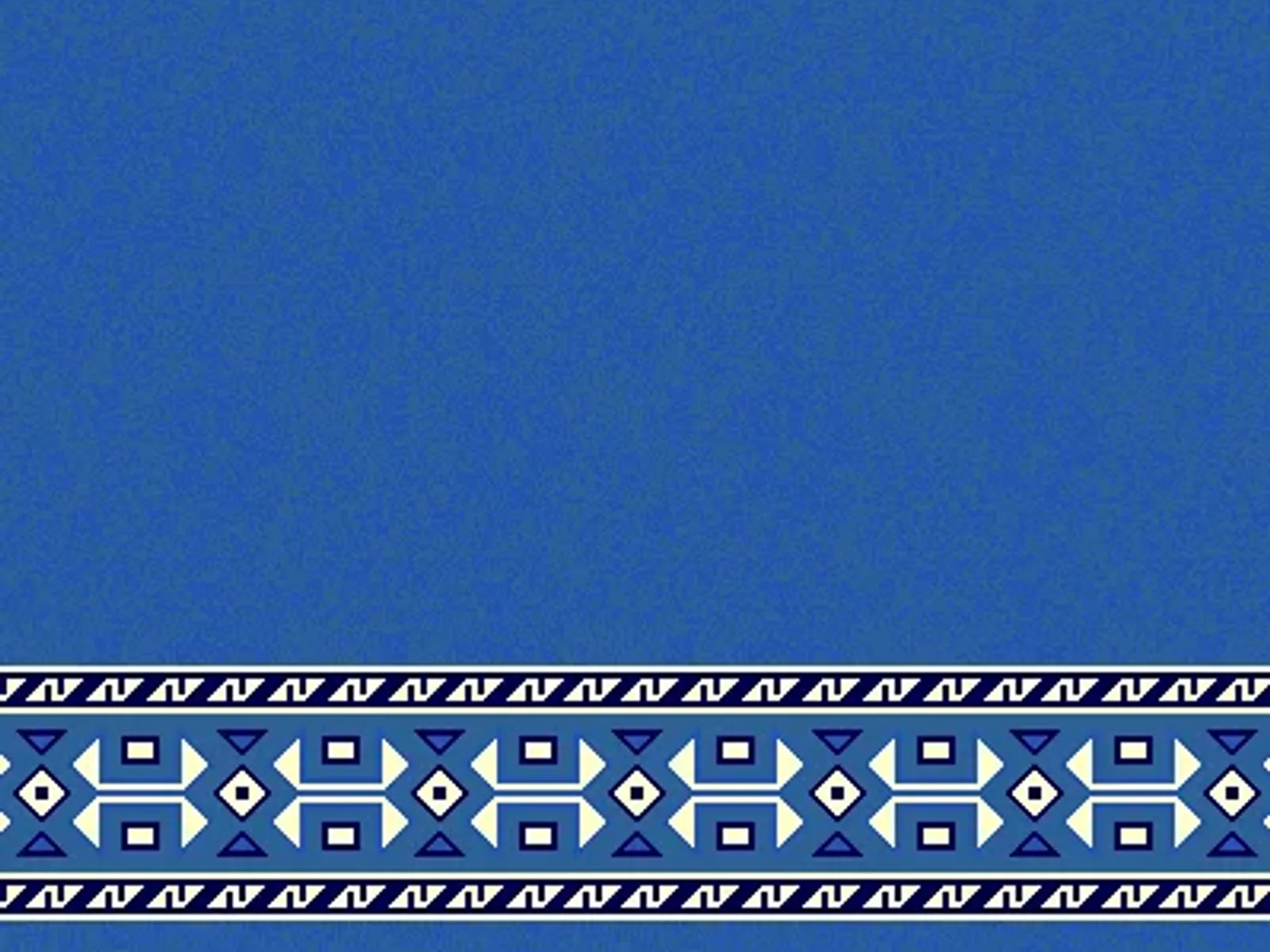 Plain Field Saff with Geometric Chevron Border Strip — Blue