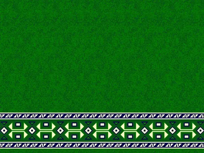 Plain Field Saff with Geometric Chevron Border Strip — Green
