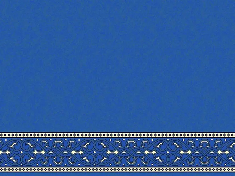 Flowing Arabesque Border Strip — Line-Strip Collection — Blue