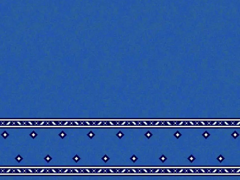 Plain Field with Diamond-Stripe Border — Line-Strip Series — Blue