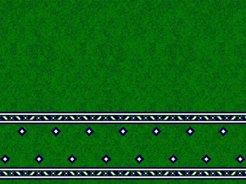 Plain Field with Diamond-Stripe Border — Line-Strip Series — Green