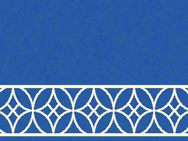 Interlocking Petal Lattice Border Strip — Line-Strip Collection — Blue