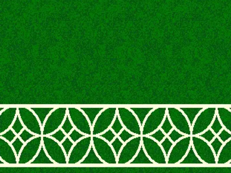 Interlocking Petal Lattice Border Strip — Line-Strip Collection — Green