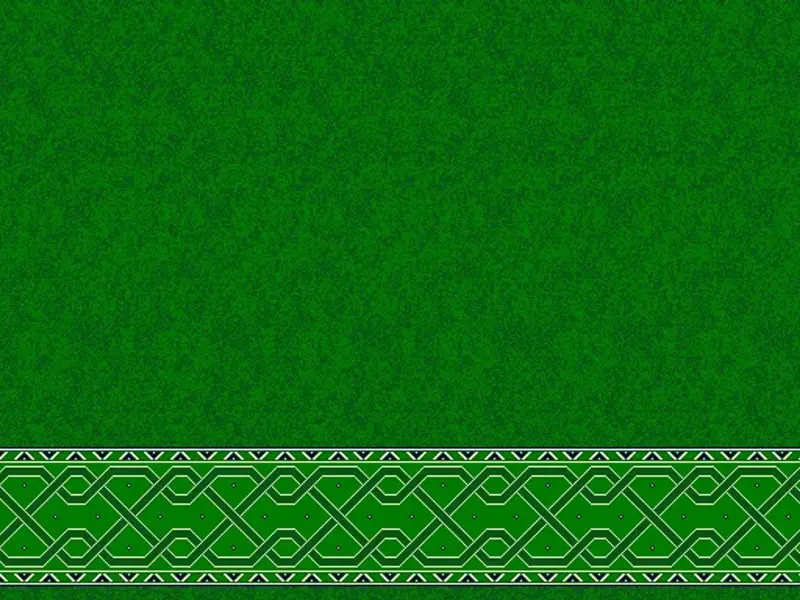 Plain Field with Interlocking Geometric Border Strip — Green