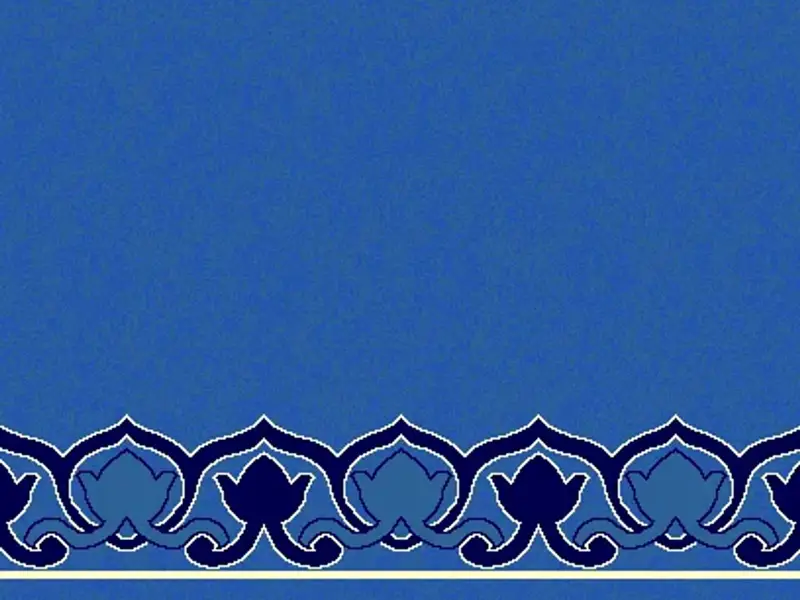Flowing Tulip Arch Border — Clean-Field Saff Design — Blue