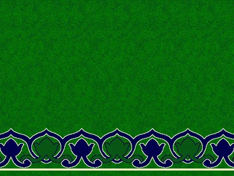 Flowing Tulip Arch Border — Clean-Field Saff Design — Green