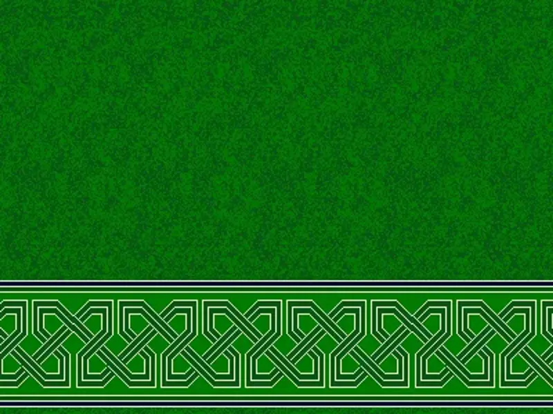Interlaced Geometric Border Strip — Plain-Field Saff Carpet — Green