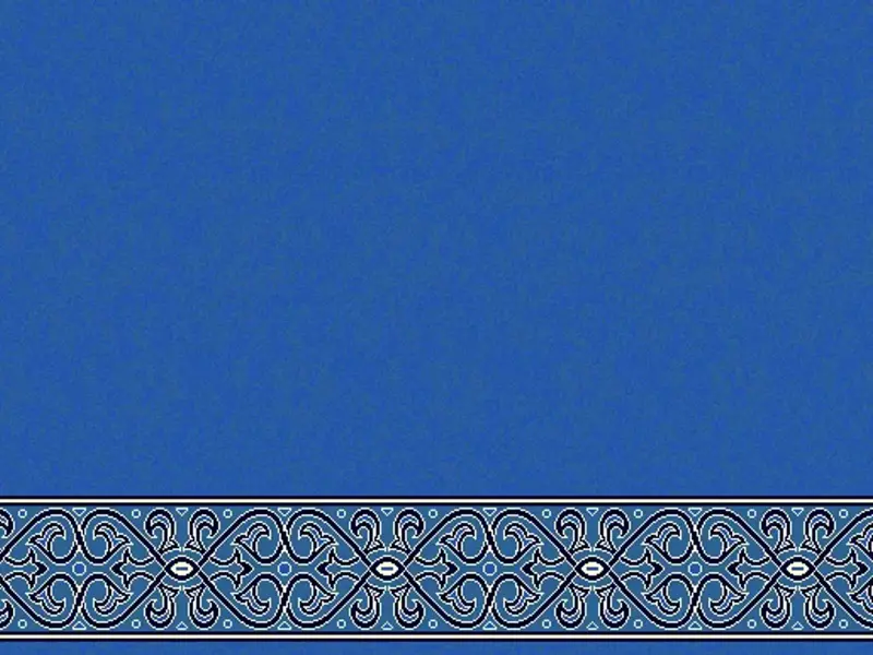 Flowing Arabesque Border Strip — Clean-Field Saff Design — Blue