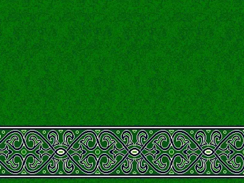 Flowing Arabesque Border Strip — Clean-Field Saff Design — Green