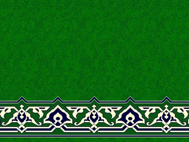 Serene Plain Field with Classical Ottoman Border Strip — Green