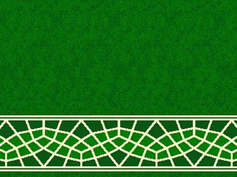 Geometric Lattice Border Strip — Clean Field Mosque Carpet — Green