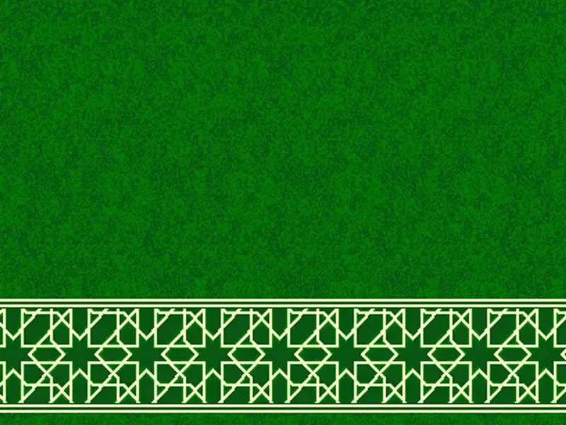 Andalus Line-Strip — Plain Field with Geometric Star-Lattice Border — Green