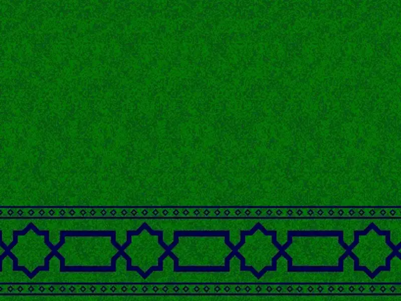 Geometric Star-Lattice Border Strip — Clean Field Saff Design — Green
