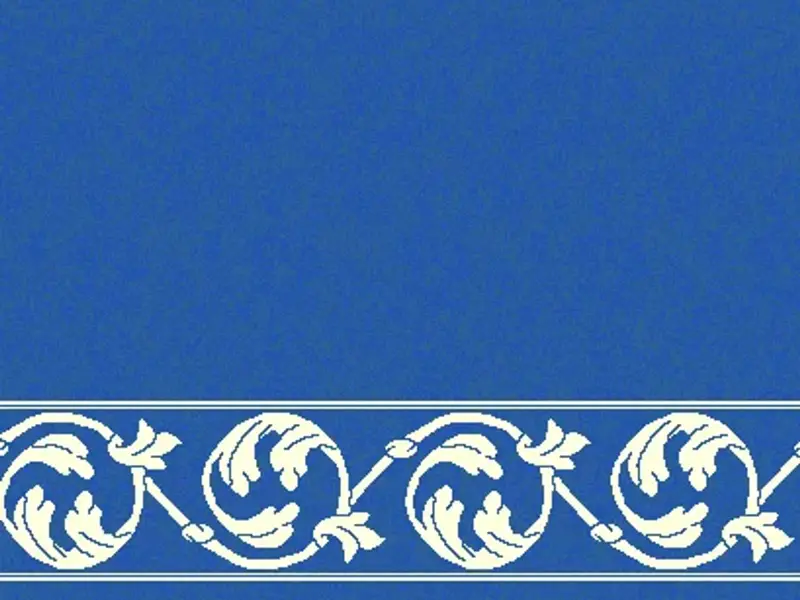 Flowing Acanthus Border Strip — Serene Plain Field — Blue