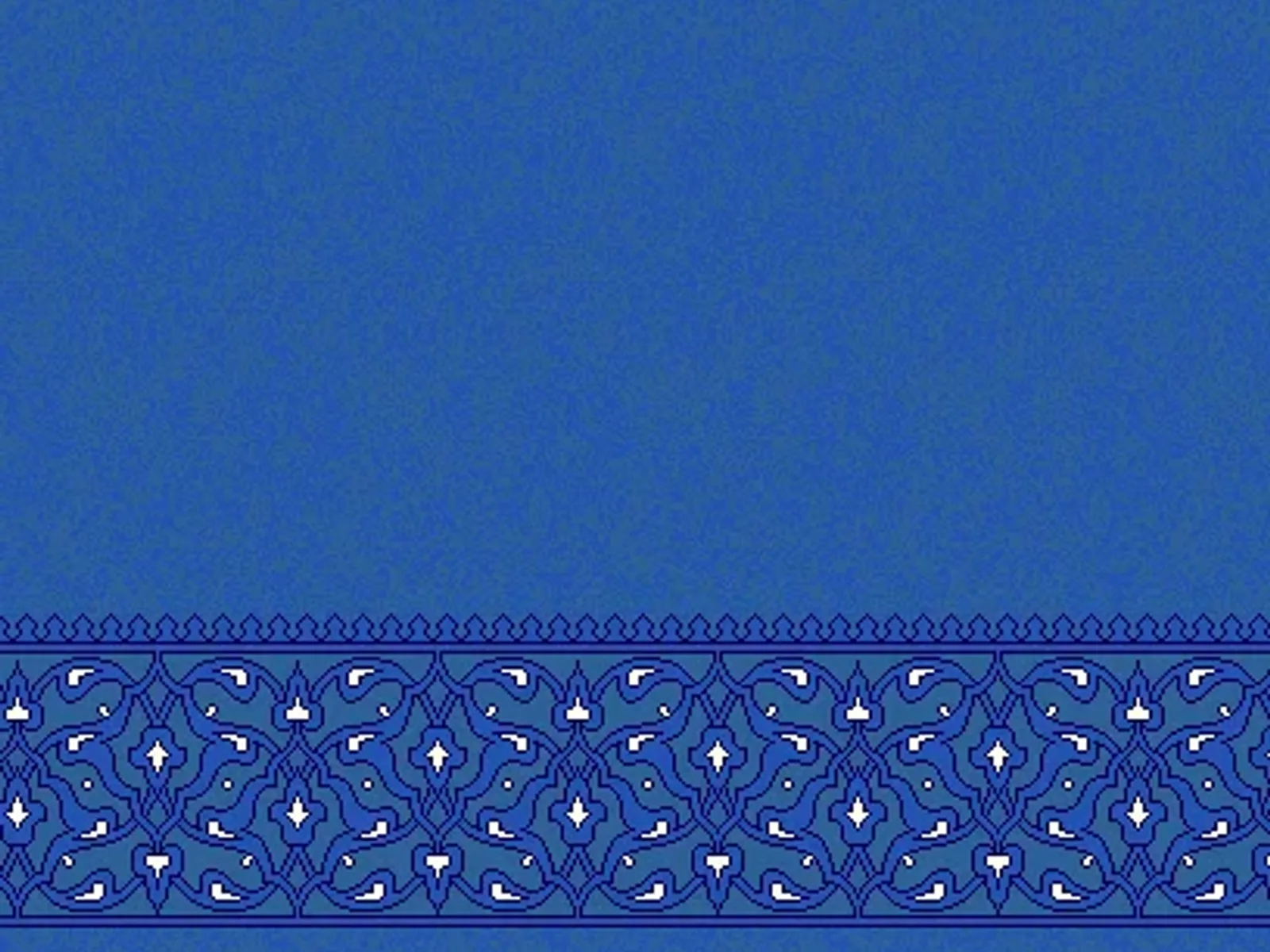 Serene Plain Field with Classical Arabesque Border Band — Blue